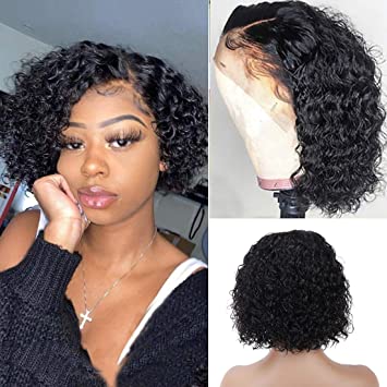 Brazilian Curly Lace Front Human Hair Wig 10"